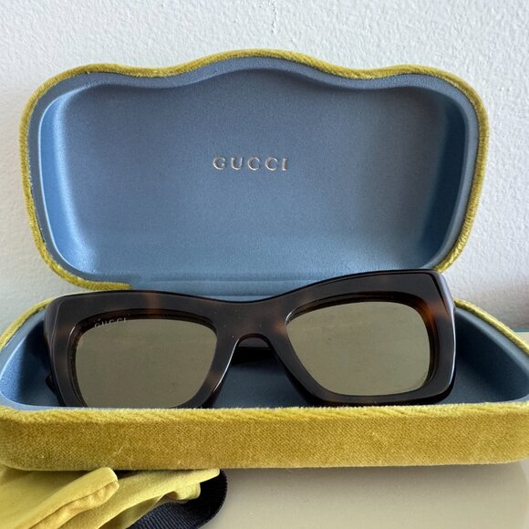 Gucci 2024 cat eye tortoiseshell brown sunglasses - Picture 3 of 10